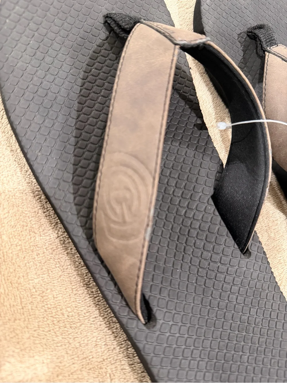 Cobian Men's Black and Brown Flip Flop Sandals